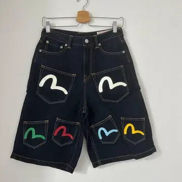 EVISU 에비수 메니 포켓 하프 데님 팬츠