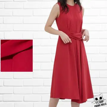 새상품급 유나이티드 애로우즈 드레스 슬리브리스 원피스 레드 38 일본제