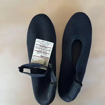 무인양품 니트 발레 슈즈 블랙 M 23.5-24.0cm 새상품