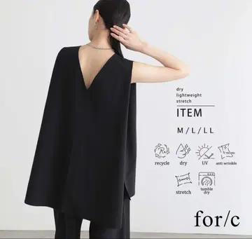 for/c 슬리브리스 상의 블라우스 블랙