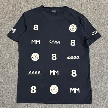 [ muta MARINE ] 무타 마린 M 반팔 티셔츠 올 패턴 네이비