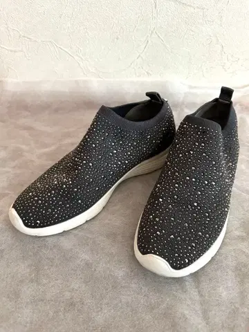 STACCATO 니트 슬립온 비쥬 플랫슈즈 그레이 23.5cm