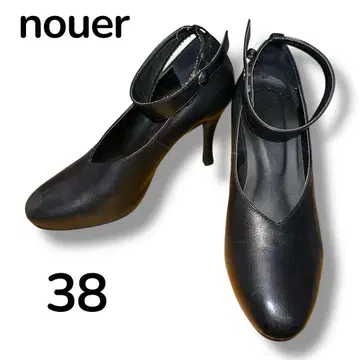 새상품급 nouer 앵클 스트랩 펌프스 블랙 38 V컷 포멀