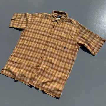 00s Patagonia 오가닉 코튼 옴브레 반팔 셔츠