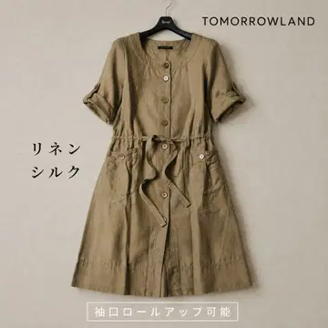 TOMORROWLAND 린넨 실크 반팔 셔츠 원피스