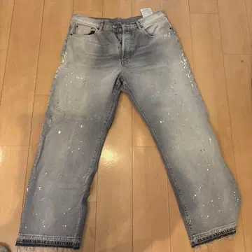 ZARA 페인트 가공 데님 팬츠 그레이 EUR44