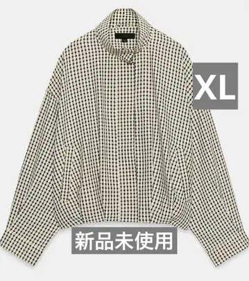 ZARA 체크 무늬 봄버 자켓 XL 미사용 새상품 깅엄 체크