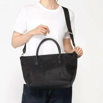 [새상품급] perche 나일론 도트 자수 2way 토트 블랙