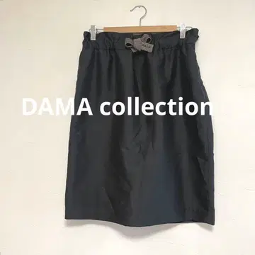 더마 컬렉션 허리 리본 무릎 기장 스커트 블랙 L