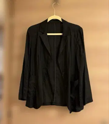 [세탁 가능] DoCLASSE 시어 라미 블랙 싱글 자켓 넉넉한 7호