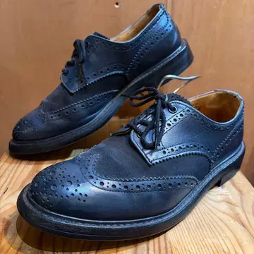 Tricker's 버튼 스웨이드 콤비 네이비 81/2