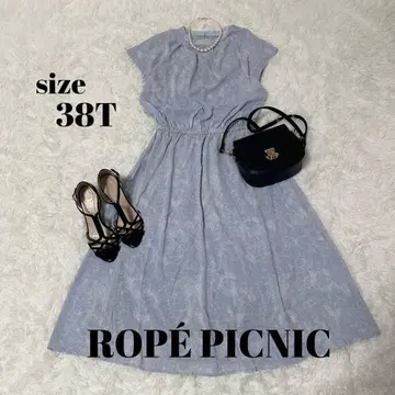 택 포함 새상품 ROPE PICNIC 꽃무늬 원피스 라이트 블루 38T
