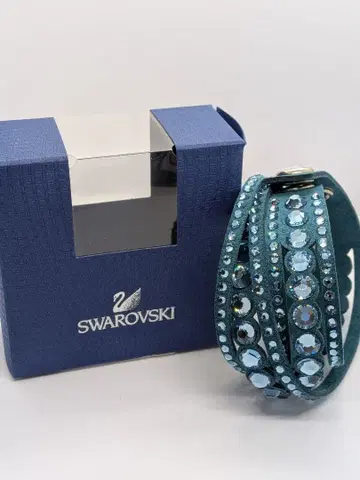 SWAROVSKI 스와로브스키 2연 팔찌 블루