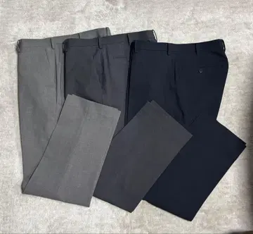 UNIQLO 남성용 감동 팬츠 3개 세트 (그레이, 다크 그레이, 네이비)