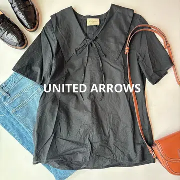 UNITED ARROWS 리본 숏 슬리브 오버 블라우스