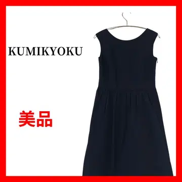 KUMIKYOKU 쿠미쿄쿠 슬리브리스 원피스 포멀 네이비B2306