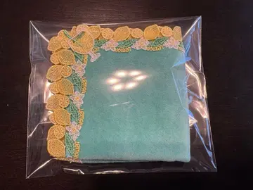 치카자와 레이스 레모네이드 그린 타월 손수건 레몬