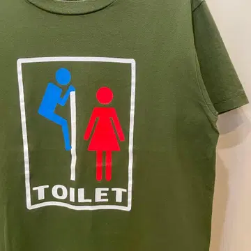 TOILET 프린트 T셔츠 올리브