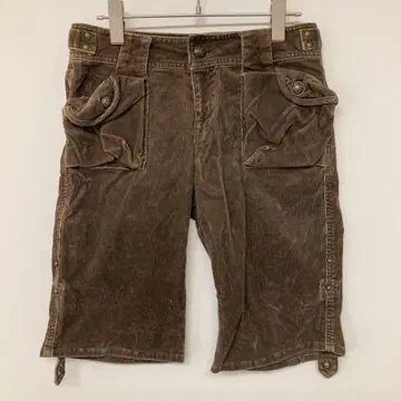 Y2K 그런지 Oririn Jeans 코듀로이 숏팬츠 브라운