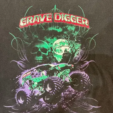 GRAVE DIGGER 밴딩 T셔츠 스컬 XL USA 양면