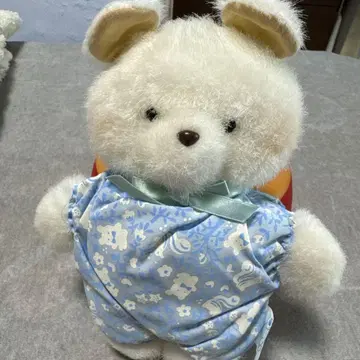 아기 곰 봉제 인형 tabby's 후와후와 스카이블루 꽃무늬