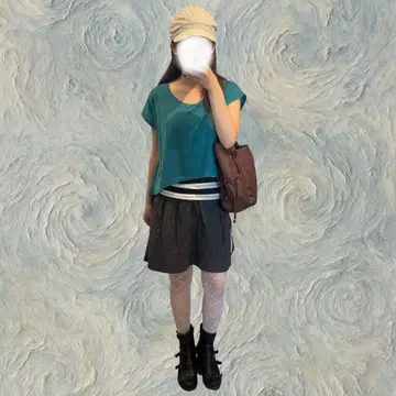 CECIL McBEE 레이어드 스타일 반팔 티셔츠