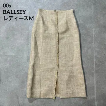 새상품급 BALLSEY 보르지 일본제 트위드 타이트 스커트 34 베이지