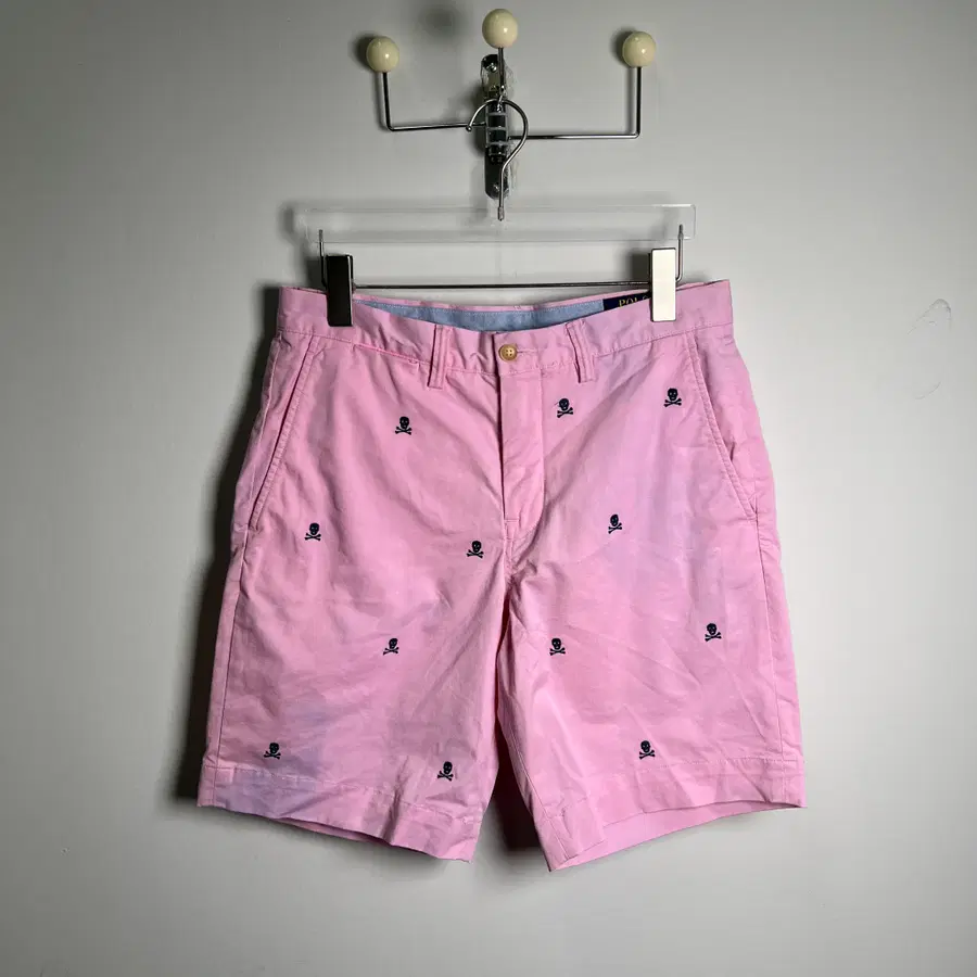 POLO 폴로 랄프로렌 스컬 자수 핑크 치노 반바지 30