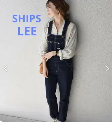 SHIPS x LEE 별주 테이퍼드 오버롤 인디고 S