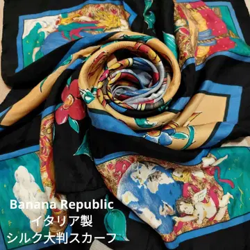 Banana Republic 빈티지 타로 디자인 실크 대형 스카프