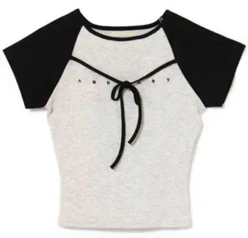 andmary Alma ribbon tops gray