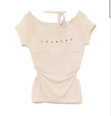 andmary Mary logo ribbon tops beige