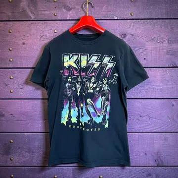 미국 빈티지 의류 KISS DESTROYER 키스 지옥의 군단 프린트T 블랙S