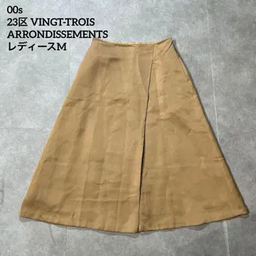 23구 플레어 스커트 일본제 린넨 혼방 카멜 38