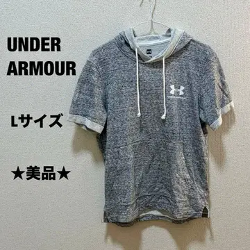 새상품급 UNDER ARMOUR 언더아머 반팔 후드티 그레이 L