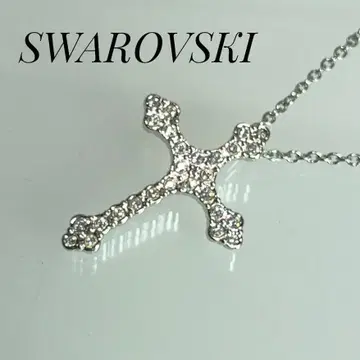 SWAROVSKI 크로스 목걸이 실버 컬러