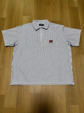 엑스라지 X-LARGE 히코리 스트라이프 하프 지퍼 워크 셔츠