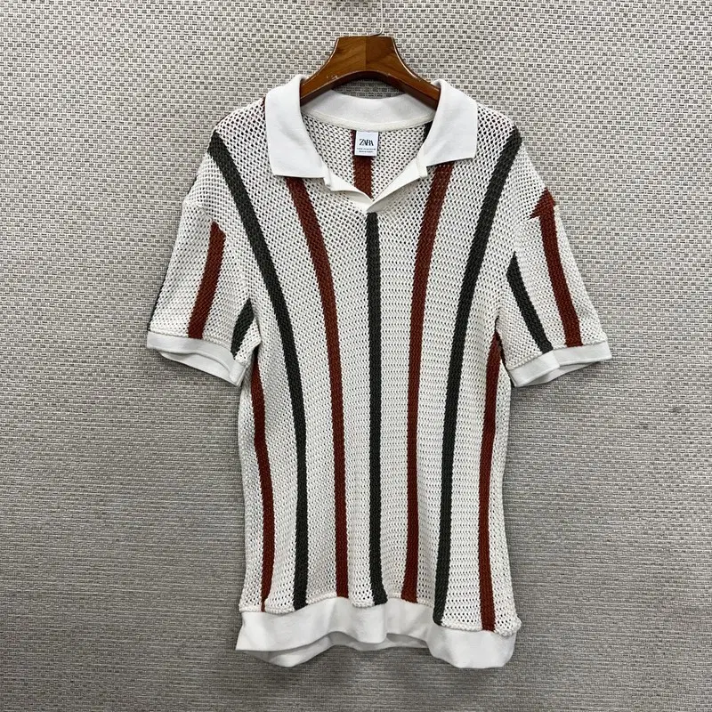 자라 ZARA 그물 니트 반팔카라티 M D09340