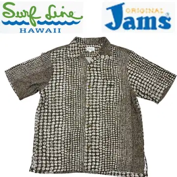 새상품급 Jams Surf Line 하와이안 셔츠 올 패턴 레이온 오픈 카라