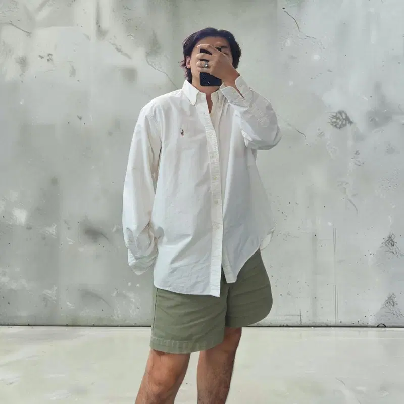 00S 폴로 랄프로렌 화이트 빅셔츠 M0801