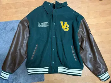 VISION STREET WEAR 바시티 자켓 그린 브라운