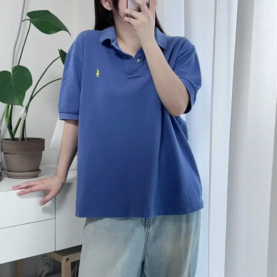 폴로 블루 / 옐로우포니 반팔카라티 [ XL ]