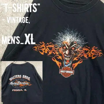 레어 00s [ 할리데이비슨 ] 양면 프린트 T셔츠/파이어/남성용 XL