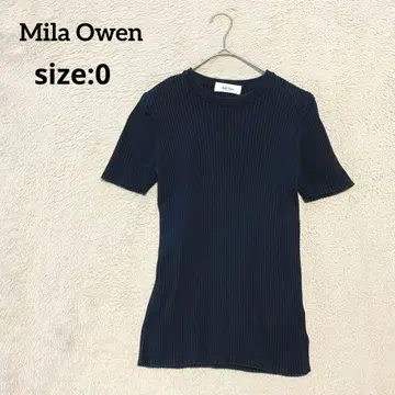 Mila Owen 리브 반팔 티셔츠 블랙 사이즈 0