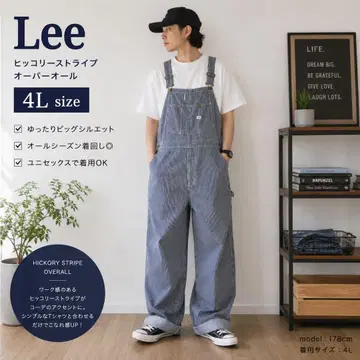 컨디션 최상 Lee 리 히코리 스트라이프 오버롤 4L 빅 사이즈