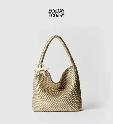 ECODAY 샴페인 컬러 짜임 대용량 출퇴근용 멋스러운 2way 숄더