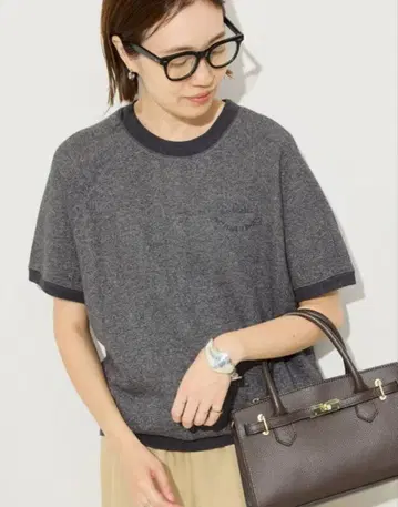 SLOBE IENA 숏 슬리브 맨투맨 그레이 라메