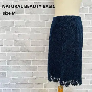 내추럴 뷰티 베이직 레이스 타이트 스커트 네이비 M C83