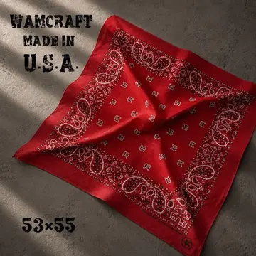 80s90s USA제 WAMCRAFT 빨간색 페이즐리 반다나 빈티지