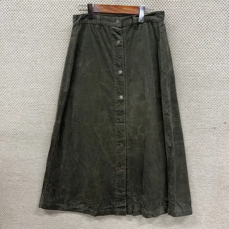 GU 코듀로이 롱스커트 XL D09256
